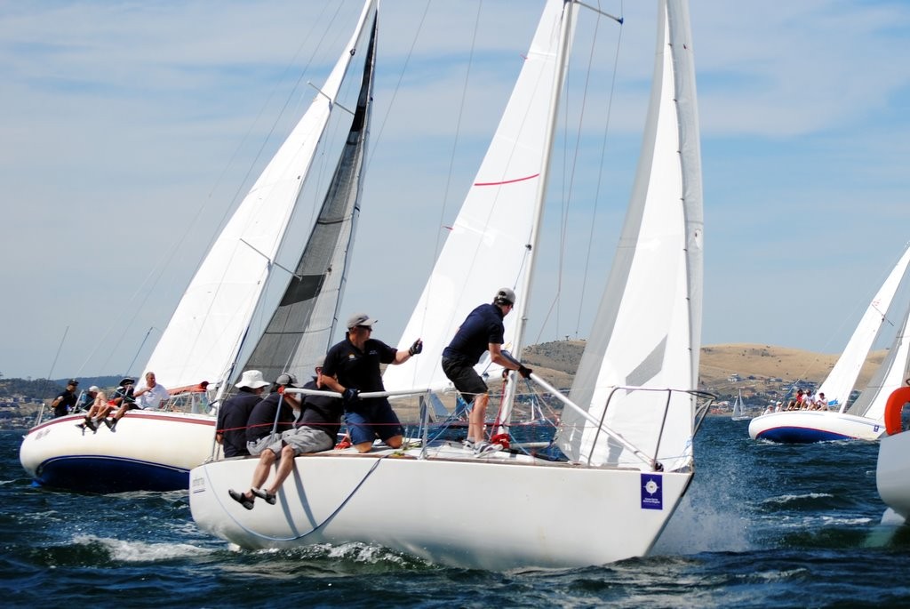 Greg Rowling’s J24 Another Toy won Division 2 of the Bowen Bridge Race - Derwent River Bridge Race 2012 © Rob Cruse